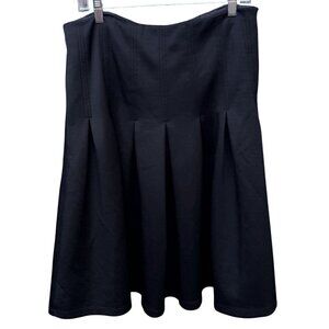 Asos Womens Black Pleated Midi Skirt Size 10 Polyester Blend Office Wear Casual